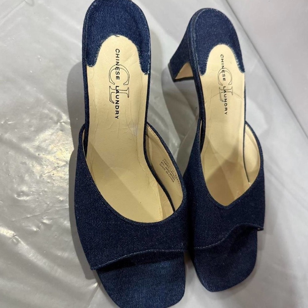CHINESE LAUNDRY DARK DENIM Comfort Heel Mules - Navy